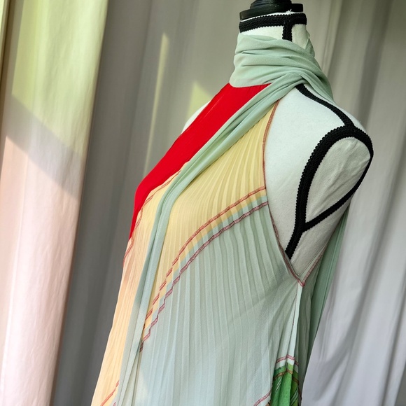 SOLD! Jean Paul Gaultier Femme Silk Halter Dress IT44 US10 Beaded Ties VTG Rare - Picture 6 of 16